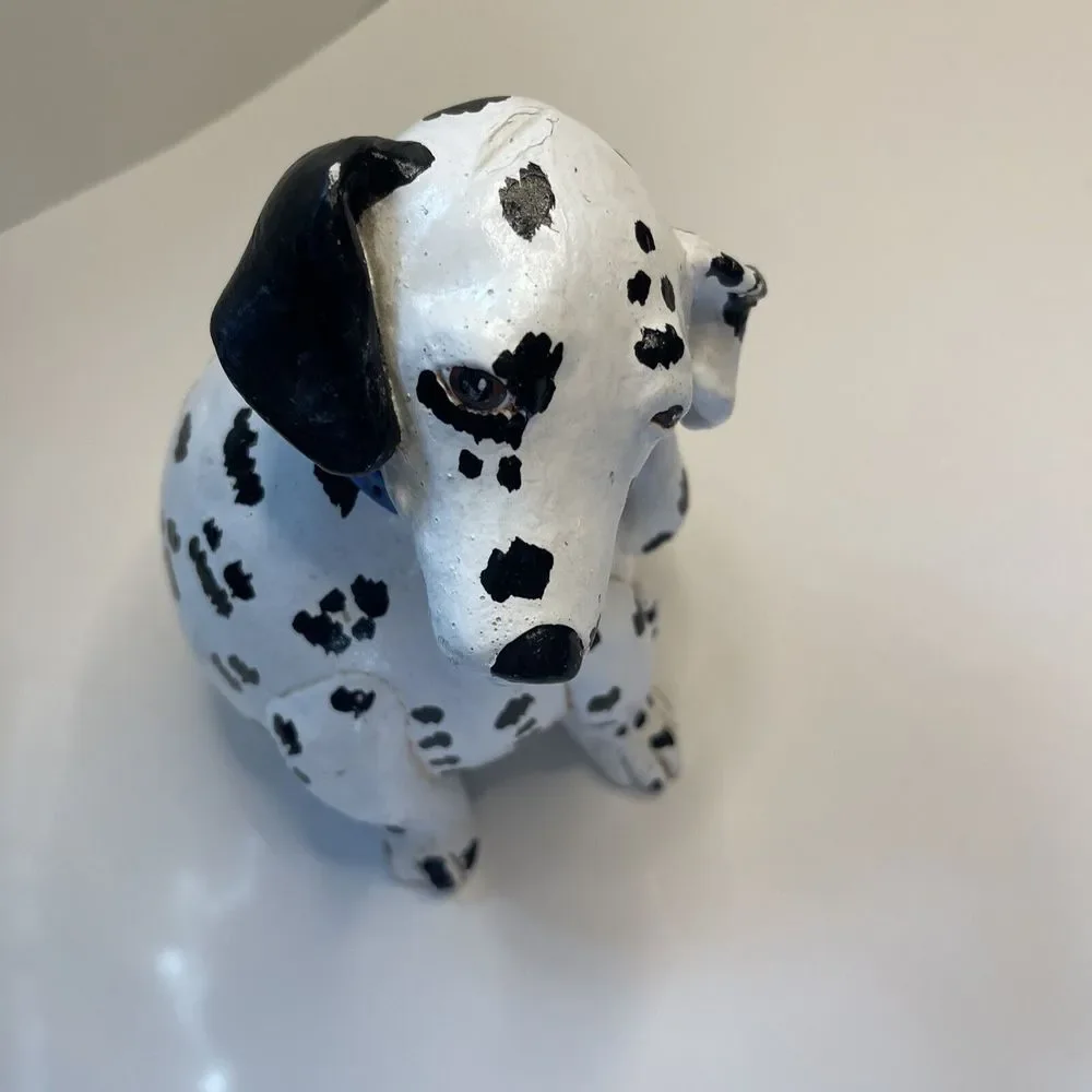 Enesco 1998 Signed Vicki Thomas Folk Art Gourd Dalmatian Dog Blue Collar